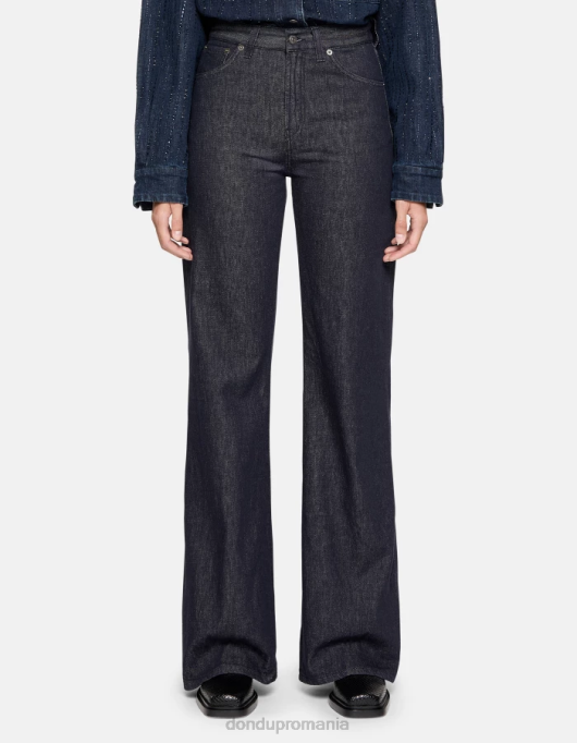femei blugi din denim rigid cu picioare largi chihlimbar V84D59 îmbrăcăminte albastru DONDUP