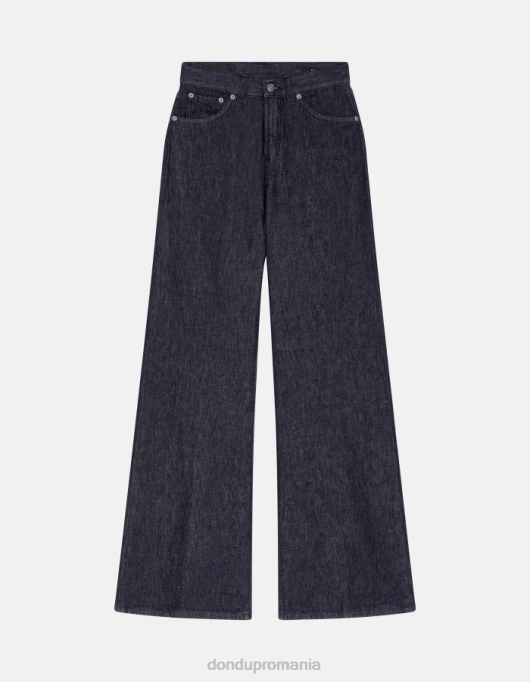 femei blugi din denim rigid cu picioare largi chihlimbar V84D59 îmbrăcăminte albastru DONDUP