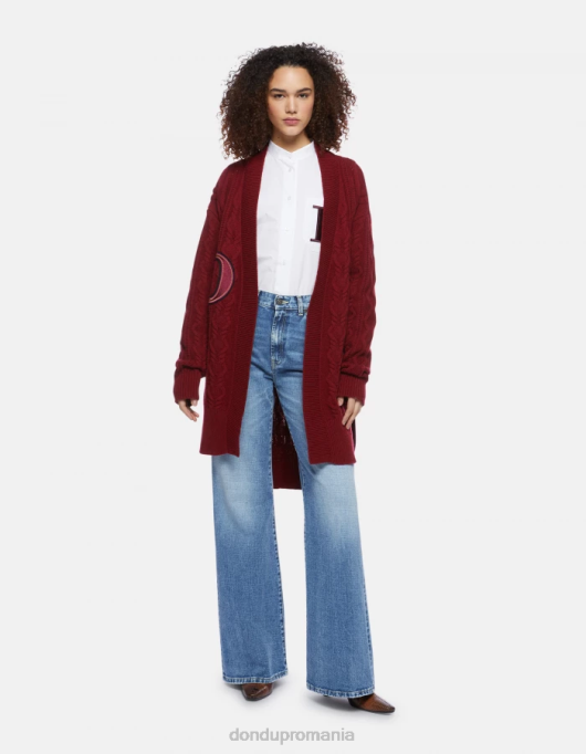 femei blugi din denim rigid cu picioare largi chihlimbar V84D96 îmbrăcăminte albastru DONDUP