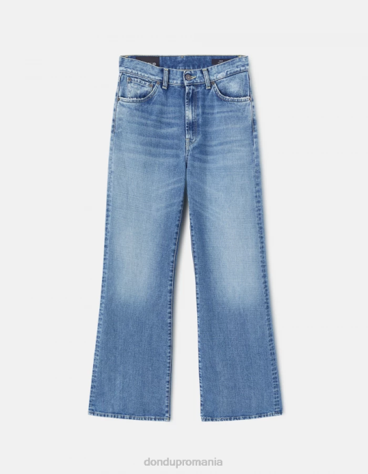 femei blugi din denim rigid cu picioare largi chihlimbar V84D96 îmbrăcăminte albastru DONDUP
