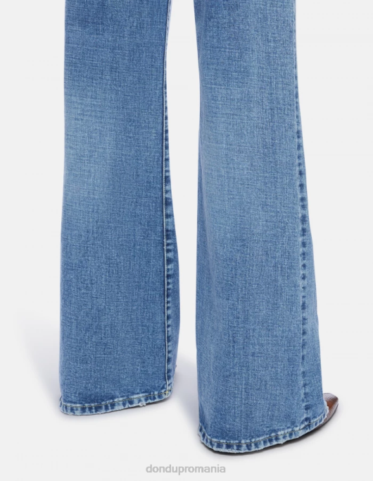femei blugi din denim rigid cu picioare largi chihlimbar V84D96 îmbrăcăminte albastru DONDUP