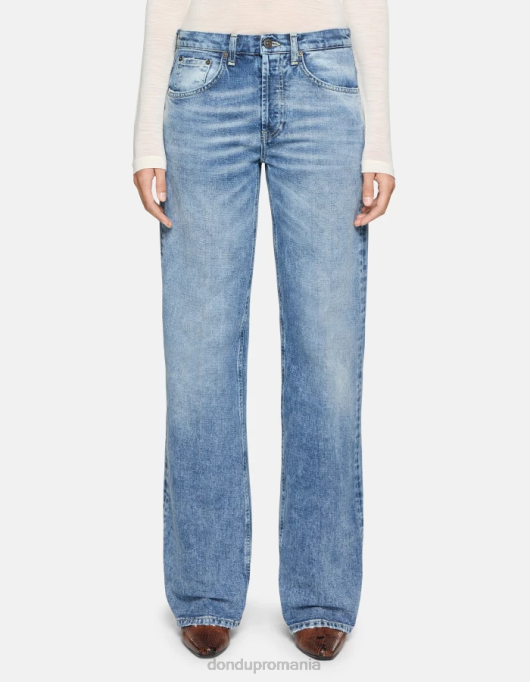 femei blugi din denim rigid cu picioare largi jacklyn V84D81 îmbrăcăminte albastru DONDUP