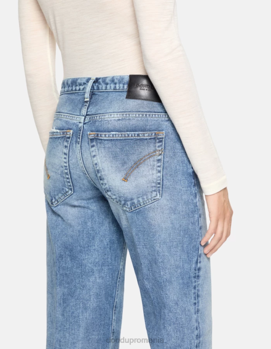femei blugi din denim rigid cu picioare largi jacklyn V84D81 îmbrăcăminte albastru DONDUP