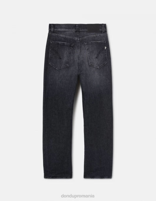 femei blugi din denim stretch cu picioare largi mabel V84D104 îmbrăcăminte negru DONDUP