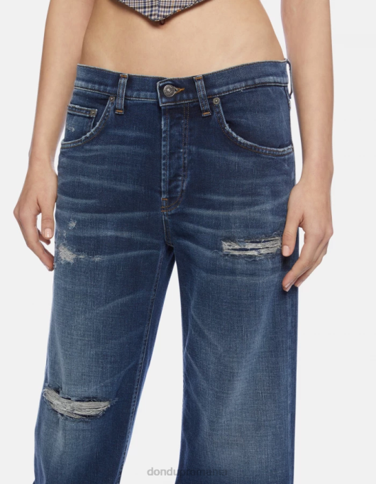 femei blugi jacklyn din denim stretch cu picioare largi V84D100 îmbrăcăminte albastru DONDUP