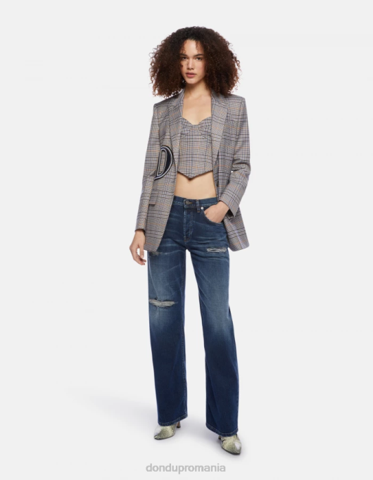 femei blugi jacklyn din denim stretch cu picioare largi V84D100 îmbrăcăminte albastru DONDUP