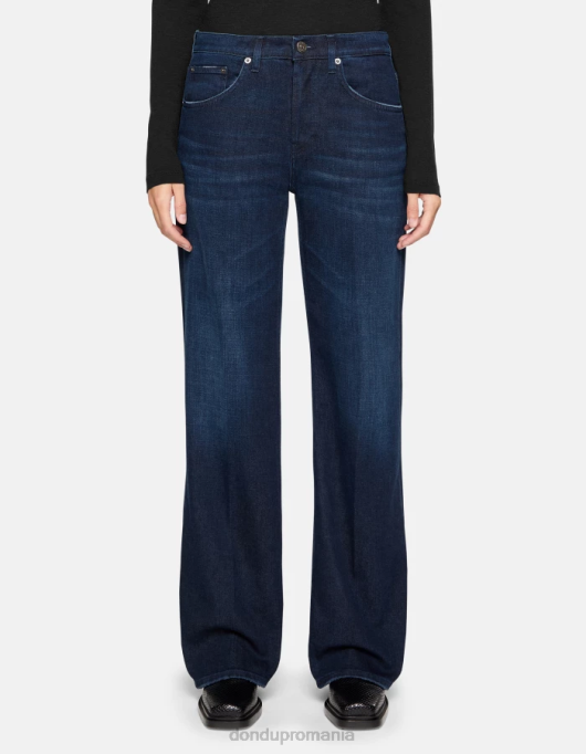 femei blugi jacklyn din denim stretch cu picioare largi V84D17 îmbrăcăminte albastru DONDUP