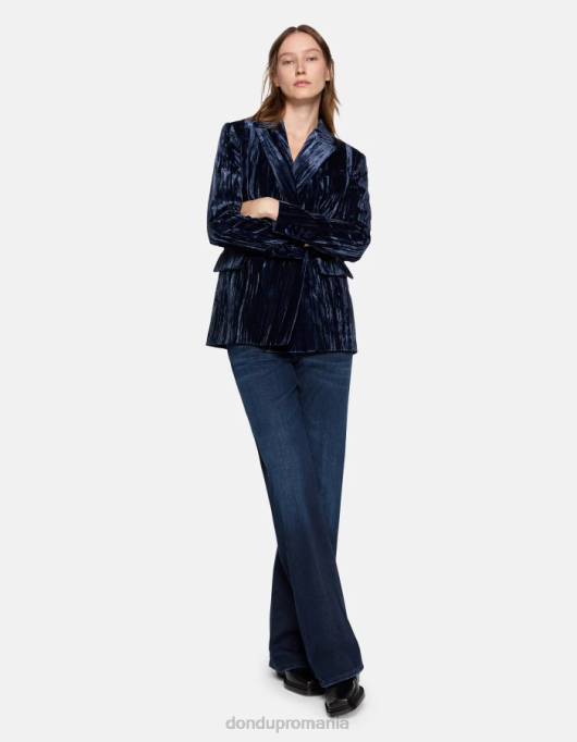 femei blugi jacklyn din denim stretch cu picioare largi V84D17 îmbrăcăminte albastru DONDUP