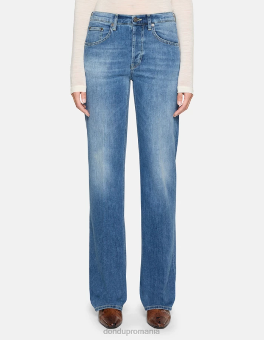 femei blugi jacklyn din denim stretch cu picioare largi V84D39 îmbrăcăminte albastru DONDUP