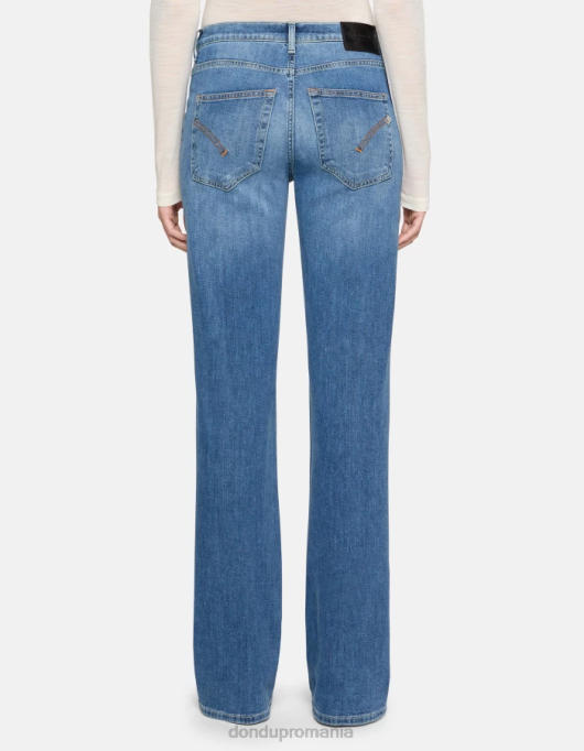femei blugi jacklyn din denim stretch cu picioare largi V84D39 îmbrăcăminte albastru DONDUP