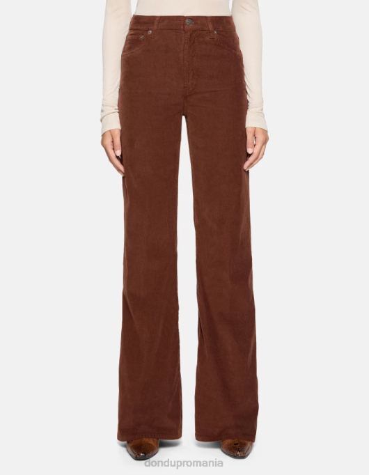 femei pantaloni largi din catifea chihlimbar V84D28 îmbrăcăminte cioccolato DONDUP