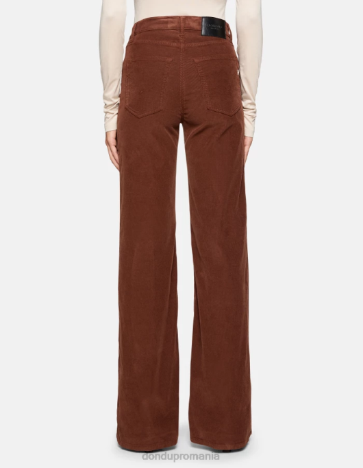 femei pantaloni largi din catifea chihlimbar V84D28 îmbrăcăminte cioccolato DONDUP