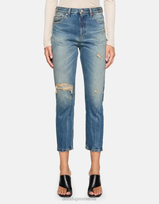 femei blugi cindy cu ajustări regulate, din denim rigid V84D30 îmbrăcăminte albastru DONDUP