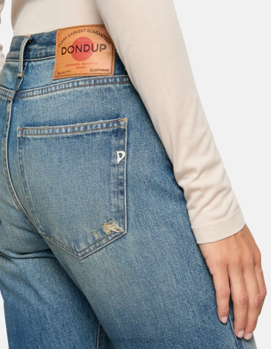 femei blugi cindy cu ajustări regulate, din denim rigid V84D30 îmbrăcăminte albastru DONDUP