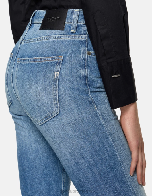 femei blugi cindy de denim rigid cu croială normală V84D20 îmbrăcăminte albastru DONDUP