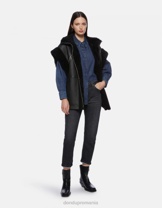 femei blugi din denim stretch cindy cu fit regulat V84D64 îmbrăcăminte negru DONDUP