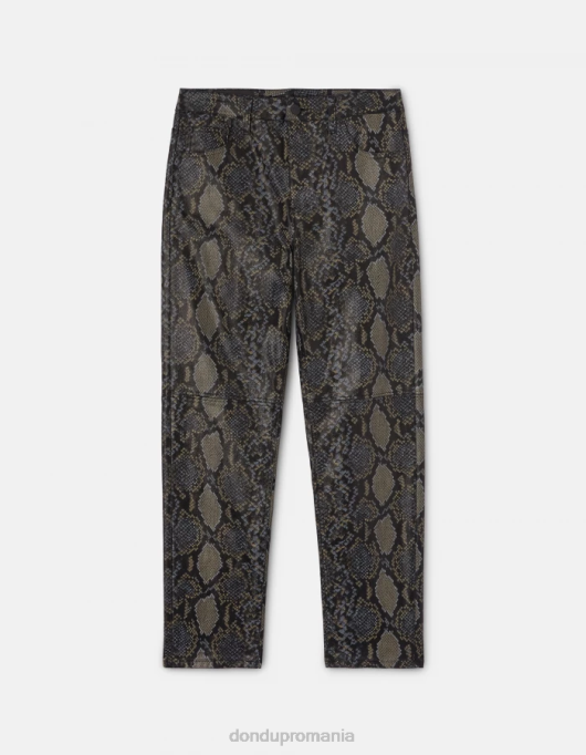 femei pantaloni din bumbac imprimat cu ajustări regulate nicole V84D82 îmbrăcăminte negru DONDUP