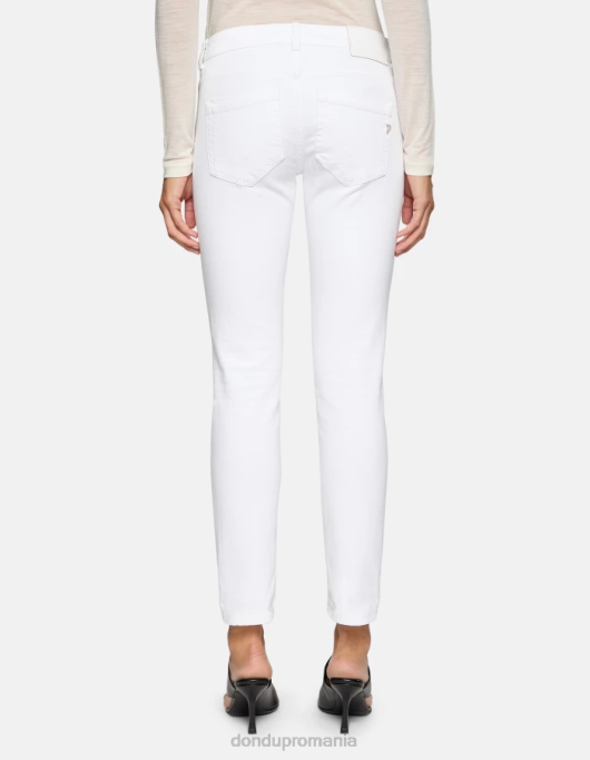 femei blugi monroe skinny-fit din denim stretch bull V84D24 îmbrăcăminte alb DONDUP