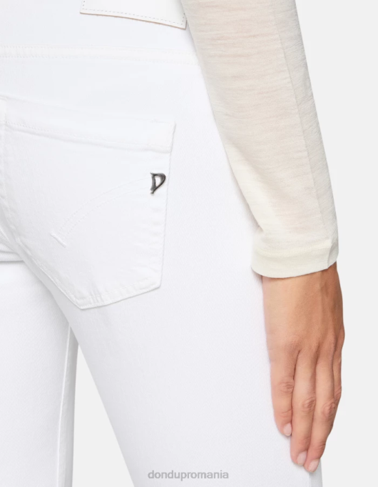 femei blugi monroe skinny-fit din denim stretch bull V84D24 îmbrăcăminte alb DONDUP