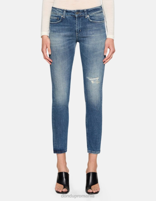 femei blugi skinny monroe din denim elastic V84D86 îmbrăcăminte albastru DONDUP