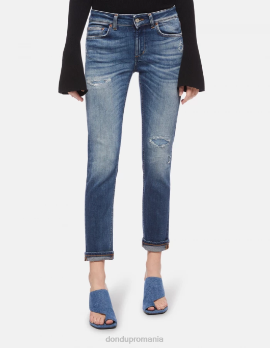 femei blugi skinny monroe din denim elastic V84D95 îmbrăcăminte albastru DONDUP