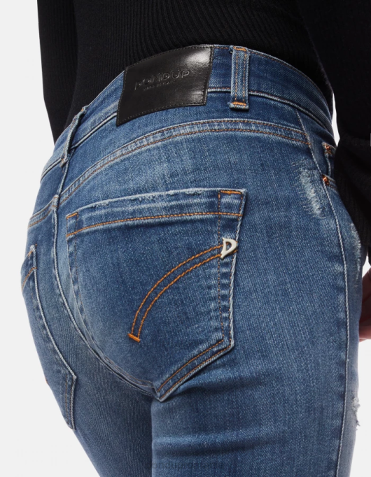 femei blugi skinny monroe din denim elastic V84D95 îmbrăcăminte albastru DONDUP
