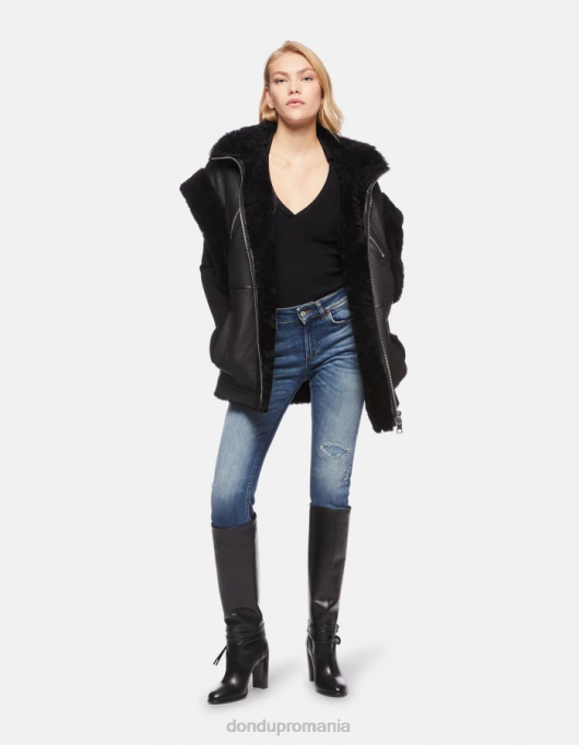 femei blugi skinny monroe din denim elastic V84D95 îmbrăcăminte albastru DONDUP