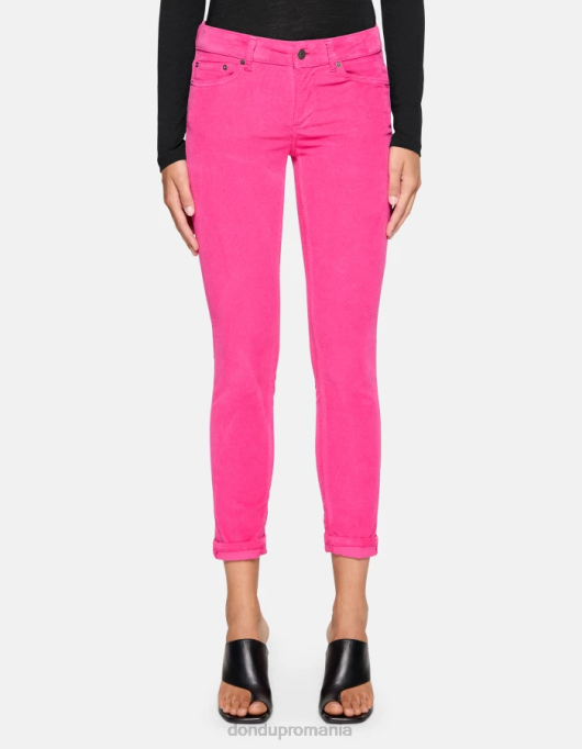 femei pantaloni skinny din catifea monroe V84D12 îmbrăcăminte orhidee DONDUP