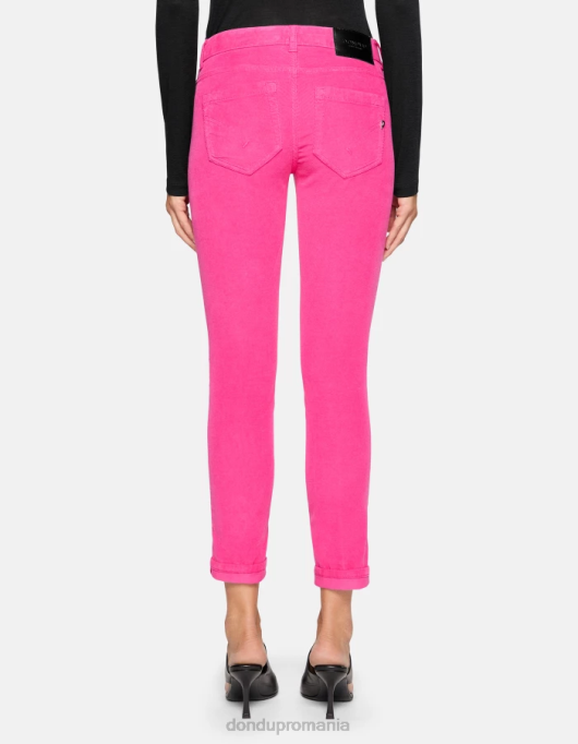 femei pantaloni skinny din catifea monroe V84D12 îmbrăcăminte orhidee DONDUP