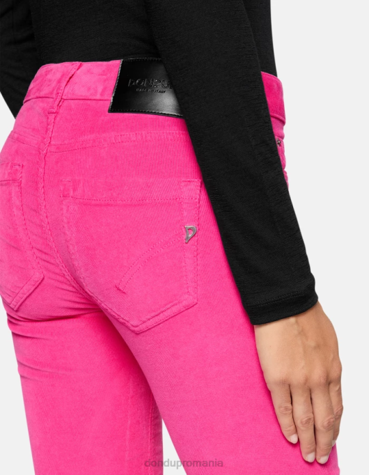 femei pantaloni skinny din catifea monroe V84D12 îmbrăcăminte orhidee DONDUP