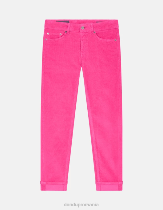 femei pantaloni skinny din catifea monroe V84D12 îmbrăcăminte orhidee DONDUP