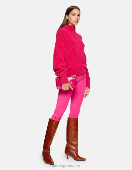 femei pantaloni skinny din catifea monroe V84D12 îmbrăcăminte orhidee DONDUP