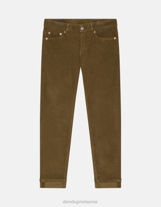femei pantaloni skinny din catifea monroe V84D13 îmbrăcăminte verde armată DONDUP