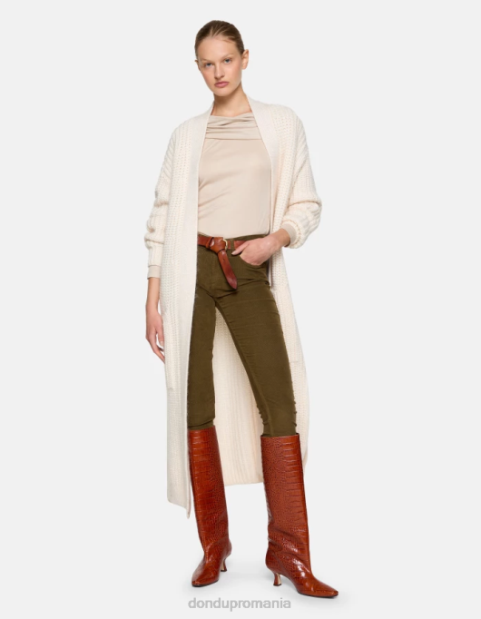 femei pantaloni skinny din catifea monroe V84D13 îmbrăcăminte verde armată DONDUP