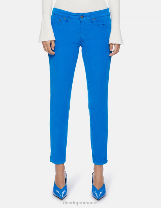 femei pantaloni skinny din catifea monroe V84D14 îmbrăcăminte turcoaz DONDUP