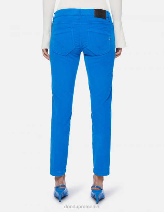 femei pantaloni skinny din catifea monroe V84D14 îmbrăcăminte turcoaz DONDUP