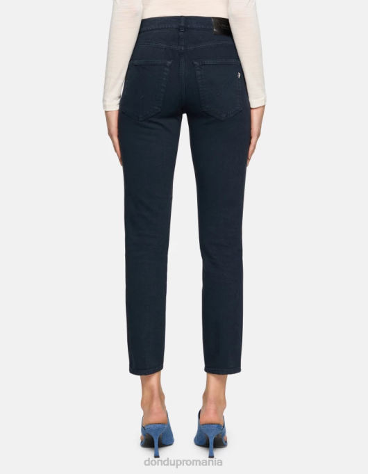 femei blugi daila slim-fit din denim bull stretch V84D1 îmbrăcăminte albastru marin DONDUP