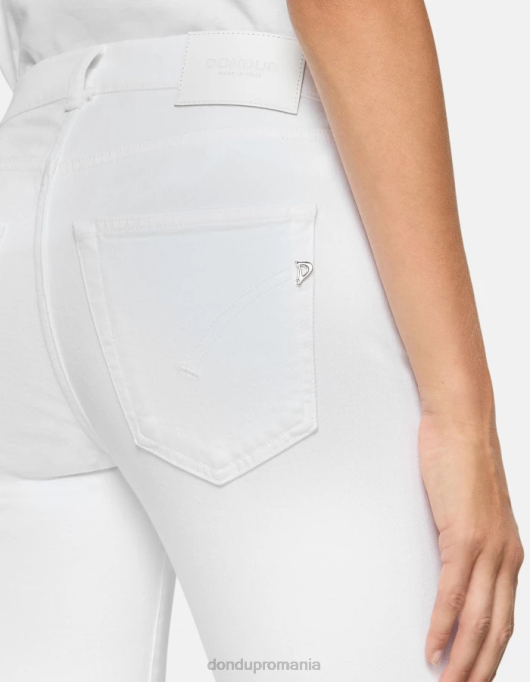 femei blugi daila slim-fit din denim bull stretch V84D2 îmbrăcăminte alb DONDUP