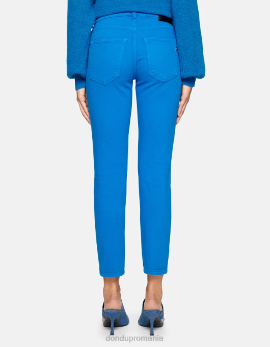 femei blugi daila slim-fit din denim bull stretch V84D4 îmbrăcăminte turcoaz DONDUP