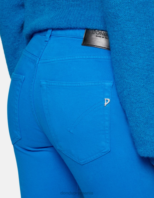femei blugi daila slim-fit din denim bull stretch V84D4 îmbrăcăminte turcoaz DONDUP