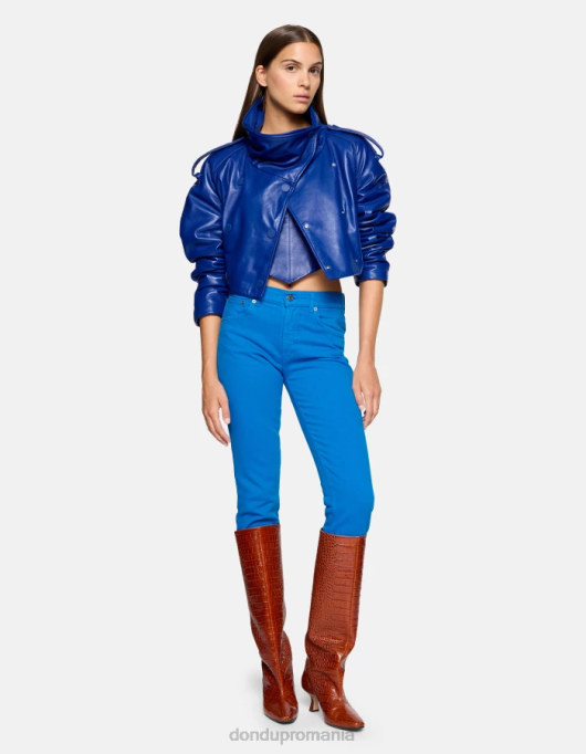 femei blugi daila slim-fit din denim bull stretch V84D4 îmbrăcăminte turcoaz DONDUP