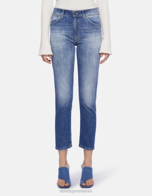 femei blugi daila slim-fit din denim stretch V84D63 îmbrăcăminte albastru DONDUP