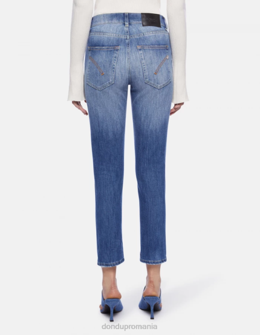femei blugi daila slim-fit din denim stretch V84D63 îmbrăcăminte albastru DONDUP