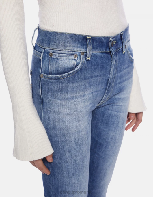 femei blugi daila slim-fit din denim stretch V84D63 îmbrăcăminte albastru DONDUP