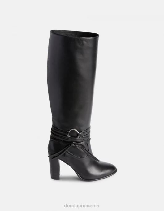 femei cizme din piele de miel V84D506 încălţăminte negru DONDUP