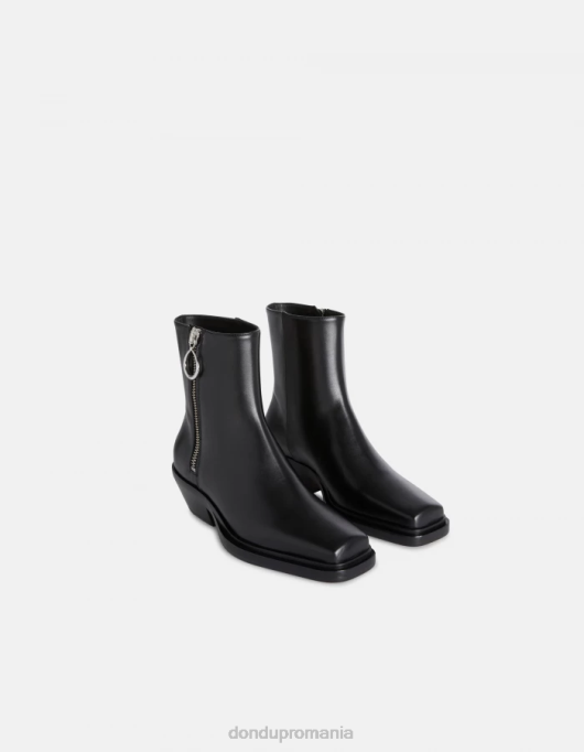 femei cizme western din piele de vițel nappa V84D462 încălţăminte negru DONDUP
