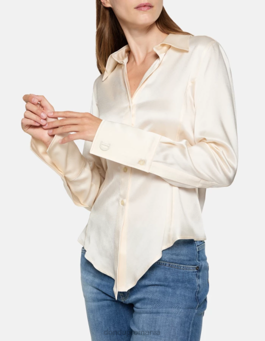 femei cămașă slim-fit din satin V84D253 îmbrăcăminte burro DONDUP