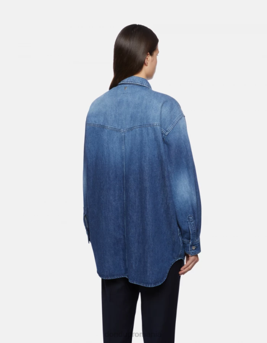 femei supracămașă din denim V84D255 îmbrăcăminte albastru DONDUP