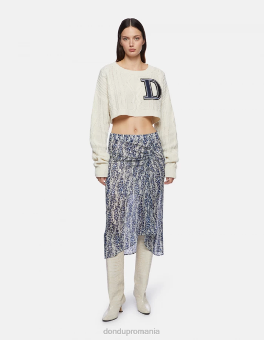 femei fusta midi georgette V84D401 îmbrăcăminte burro DONDUP