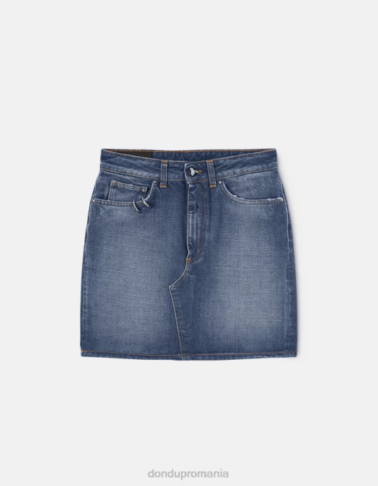 femei fusta scurta rigida din denim V84D404 îmbrăcăminte albastru DONDUP